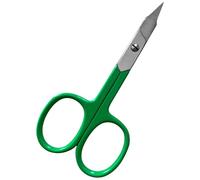 ASM® Professional Nail Scissors Curved Manicure Cuticle Scissor Clippers - Cuticle Trimmer Grooming for Eyebrow, Beard, Nose Hair Trimming - Beauty Small Scissors Men and Women (3.75" Green)