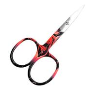 ASM® Professional Nail Scissors Curved Manicure Cuticle Scissors Clippers - Cuticle Trimmer Grooming for Eyebrow, Beard, Nose Hair Trimming - Beauty Small Scissor Men and Women (3.75" Red Black)