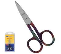 ASM® Professional Nail Scissors Curved Manicure Cuticle Scissors Clippers - Cuticle Trimmer Grooming for Eyebrow, Beard, Nose Hair Trimming - Beauty Small Scissor Men and Women (4" Gold Green)