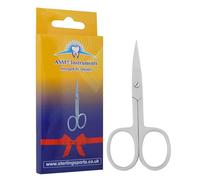 ASM Professional Nail Scissors Curved Manicure Cuticle Scissors - Heavy Duty Cuticle Trimmer for Eyebrow, Beard, Nose Hair Trimming - Beauty Scissor Gifts for Women & Men (Silver)