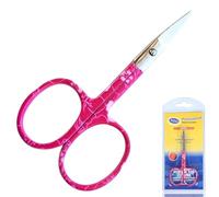 ASM Professional Nail Scissors Curved Manicure Cuticle Scissors - Heavy Duty Cuticle Trimmer for Eyebrow, Beard, Nose Hair Trimming - Beauty Scissor Gifts for Women & Men (Pink)