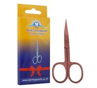 ASM Professional Nail Scissors Curved Manicure Cuticle Scissors - Heavy Duty Cuticle Trimmer for Eyebrow, Beard, Nose Hair Trimming - Beauty Scissor Gifts for Women & Men (Rose Gold)