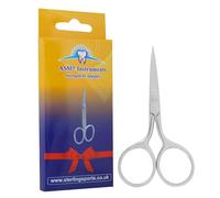 ASM Professional Nail Scissors Curved Manicure Cuticle Scissors - Heavy Duty Cuticle Trimmer for Eyebrow, Beard, Nose Hair Trimming - Beauty Scissor Gifts for Women & Men (Silver Lady)