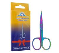 ASM Professional Nail Scissors Curved Manicure Cuticle Scissors - Heavy Duty Cuticle Trimmer for Eyebrow, Beard, Nose Hair Trimming - Beauty Scissor Gifts for Women & Men (Multi Colour)