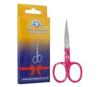 ASM Professional Nail Scissors Curved Manicure Cuticle Scissors - Heavy Duty Cuticle Trimmer for Eyebrow, Beard, Nose Hair Trimming - Beauty Scissor Gifts for Women & Men (Rose Pink)