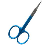 ASM® Professional Nail Scissors Curved Manicure Cuticle Scissors - Heavy Duty Grooming Scissor for Eyebrow, Beard, Nose Hair Trimming - Beauty Small Scissor Gifts for Women & Men (3.75" Blue 1)