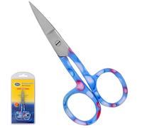 ASM® Professional Nail Scissors Curved Manicure Cuticle Scissors - Quick Dry Grooming Scissor for Eyebrow, Beard & Nose Hair Trimming - Beauty Scissor Gifts for Men and Women (4" Blue Bubble)