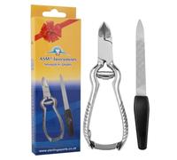 ASM Toe Nail Clippers for Thick Nails with Nailfile - Heavy Duty Stainless Steel Clipper Set for Fingernail Ingrown Toenail Treatment - Perfect Beauty Gifts for Women & Men