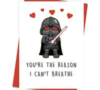 Asmallgf Cute Star Wars Valentines Day Cards for Him Her, Funny Darth Vader Anniversary Birthday Gifts for Husband Wife, You’re the Reason I Can’t Breathe