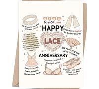 Asmallgf Funny 13th Anniversary Card Gifts for Him Her Women Men, 13 Year Lace Wedding Anniversary Decoration for Date Night