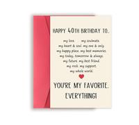 Asmallgf Happy 40th Birthday Card for Husband Boyfriend, Unique 40 Year Old Bday Gifts for Women, Anniversary Love Card, Romantic 40 Birthday Decorations for Lover