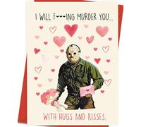 Asmallgf Horror Valentines Day Gifts for Her, Spooky Goth Halloween Anniversary Birthday Gift Card for Wife Girlfriend, Scary Movie Killer Love Card