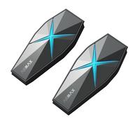 ASMAX F1 Helmet Bluetooth Headset, Mesh Intercom for 10 Riders, CloudTalk Unlimited Range for 50 Riders, Bluetooth 5.3 with IP67 Waterproof/22H Battery/Voice Control/Music Sharing/Magnet Base, 2 Pack