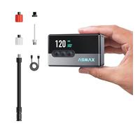 ASMAX Mini Bike Pump T30, Max 120PSI Electric Bicycle Pump with Pressure Gauge, Portable Bicycle Air Pump with Presta and Schrader Valve for E-Bike, Mountain/Road Bike