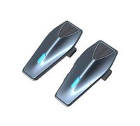 ASMAX S1 Helmet Bluetooth Headset with Smart Voice Control, 8 Riders Mesh Motorcycle Intercom, Bluetooth 5.4 with Audio Multitasking/Music Sharing/FM Radio, Fit for Snowmobile/ATV, 2 Pack (Blue)