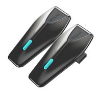 ASMAX S1 Motorcycle Bluetooth Headset with Smart Voice Control, 2 Pack | 8-Rider Mesh Helmet Intercom, 50 Riders via APP, ENC, Dual Chip Bluetooth 5.4, OTA Updates, Music Share, IPX7 Waterproof, FM