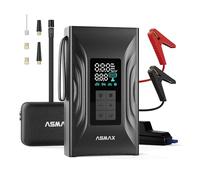 ASMAX T20 7-in-1 Portable Jump Starter with Air Compressor, 4000A Car Battery Booster with Smart Battery Clamps, 12V Jump Box for 9.0L Gas/6.5L Diesel Engines, 150PSI Auto-Shutoff Tyre Inflator