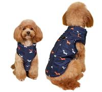 Asmea Dog Coat Warm Dogs Jacket Harness with D-ring Slightly Water-resistant Waterproof Puppy Coats for Cold Weather Christmas Dog Clothes Winter Small Dogs Coats Dachshund Coat Blue XXS