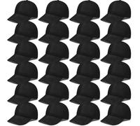 ASMIZ 24 Pack Black Baseball Cap Bulk Original Classic Golf Running Hats Adjustable Size Baseball Cap for Men Women Black