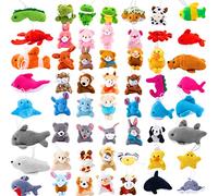 ASMIZ 56 Pack Mini Plush Animal Keychain Bulk, Cute Small Plush Charms for Party Favors, Event Gifts, Goody Bag Fillers, Decorative Accessories for All Ages