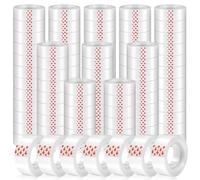 ASMIZ 64 Pack Adhesive Tape Transparent Bulk, Small Office Tape 18mm x 25m Clear Strong Invisible Tape for Present Wrapping, Festival Gift Wrap, Office, Home & School