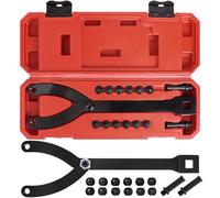 ASMIZ Variable Pin Spanner Wrench Set, 15 Pcs Adjustable Pin Spanner Wrench Kit, 1/2" Drive Ratchet Fan Clutch Pulley Holder