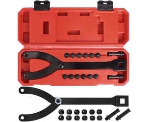 ASMIZ Variable Pin Spanner Wrench Set, 15 Pcs Adjustable Pin Spanner Wrench Kit, 1/2" Drive Ratchet Fan Clutch Pulley Holder