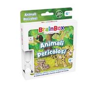 Asmodee BrainBox Dangerous Animals, Pocket Board Game, 6+ Years, 1+ Players, Italian Edition