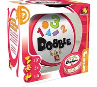 Asmodee | Dobble 1,2,3 | Fun Family Card Game | Fast-Paced Observation Game | 15 Min Playtime | 2-8 Players | Ages 6 and up | Tin Box & 55 Cards