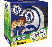 Asmodee Dobble: English Version, Ages 6-8, 8 Players, 15 Min Playtime, Official Chelsea Licensed, Game of Speed, Observation & Reflexes, 5 Mini Games, 55 Cards, Rulebook, Tin