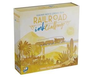 Asmodee , Railroad Ink Challenge-Shining Yellow Edition , Board Game , 1-4 Players , Ages 8+ , 15-30 Minute Playing Time