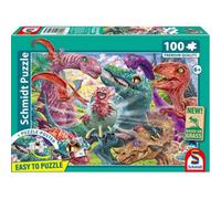 Schmidt Spiele 56527 Small Dinosaurs Big Adventures 100 Pieces Children's Puzzle Made of Grass Cardboard