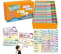 Asmutual 30 Read and Rhyme Flip Books UK, Word Family Build Book, with Fun Rhymes and Vibrant Illustrations - ABC Vocabulary Flashcards, Word Families Reading Games (1)