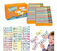 Asmutual 30 Read and Rhyme Flip Books, Word Families Flash Card, Early Educational Alphabet Flash Cards, ABC Vocabulary Flashcards, Word Families Reading Games (2PC)