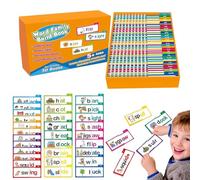 Asmutual 30 Read and Rhyme Flip Books, Word Families Flash Card, Early Educational Alphabet Flash Cards, ABC Vocabulary Flashcards, Word Families Reading Games (1PC)