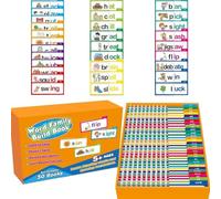 Asmutual 30 Read and Rhyme Flip Books, Word Families, Letter Sounds Flash Cards, ABC Vocabulary Flashcards, Phonics for Toddlers 2-4 Years,Kindergarten Reading Activities & Learn-to-Read (1)