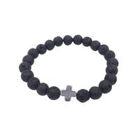 ASNAT Volcanic stone weathered stone beaded bracelet colorful weathered agate volcanic stone elastic bracelet