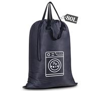 Asnews Laundry Bag, 60 X 90cm Oversized Travel Laundry Bags, Nylon Washable Dirty Clothes Organizer with Drawstring Closure & Wide Strap Handles for Trips, Camping, College Dorms, Laundry Hampers