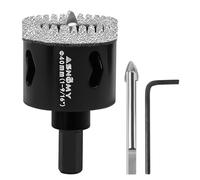 ASNOMY 40mm Diamond Hole Saw with Pilot Drill Bit, 20mm Serrated Brazing Tile Hole Saw Diamond Core Drill Bits with Guiding Bit for Ceramic Porcelain Tile Glass Stone Granite Marble