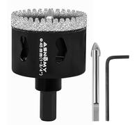 ASNOMY 45mm Diamond Hole Saw with Pilot Drill Bit, 20mm Serrated Brazing Tile Hole Saw Diamond Core Drill Bits with Guiding Bit for Ceramic Porcelain Tile Glass Stone Granite Marble