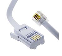 ASNQ BT Telephone to RJ11 Cable Long 10m - BT cable 4 Pin Wire 6P4C ADSL Modem Phone Plug Male Broadband Cable, Extension Lead for Landline, Modem, Fax, Dial-up White