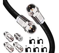 ASNQ RG6 Coaxial Cable Connectors Set 75 OHM - High-Speed Premium Coax Cable 1m - For Internet, Digital TV, Satellite, Aerial Connections - Includes 4 Extension Couplers to connect Cable Extensions