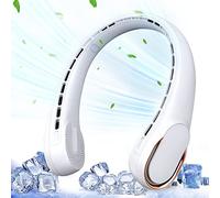 ASNUG Portable Neck Fan, Bladeless Neck Fan, USB Rechargeable Personal Fan, 4000 mAh Battery Operated Fan, 3 Speeds Adjustable,Faster Cooling, Ultra Quiet, Suitable for Home, Office, Sports