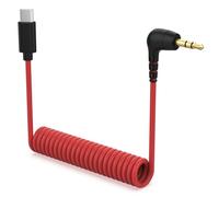 Asobilor Microphone Cable 3.5 mm TRS Male to USB-C Spiral Cable 50 cm Extendible for Rode Wireless GO II/2/Pro/ME, Hollyland Lark, DJI Mic, Compatible with iPhone 16/15 Series Android Vlog Recording