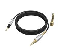 Asobilor Replacement cable for Sennheiser, compatible audio cable 2.5 mm to 3.5 mm with nylon braid, suitable for models such as Momentum 4, Momentum 3 or PXC 550. 2 m, including 6.35 mm adapter.