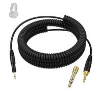 Asobilor Replacement Coiled Cable for Audio-Technica ATH-M50x M40x M60x M70x OFC Conductor 2.5mm Locking Plug to 3.5mm 1.2m to 4.5m with 6.35mm Adapter