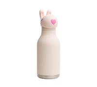 Asobu Bestie Bunny Children's Drinking Bottle with Straw - Insulated Stainless Steel Bottle 420 ml with Rabbit Head - Leak-proof & BPA Free