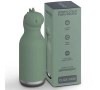 asobu Bestie Dinosaur Bottle for Kids Stainless Steel Flip Straw Insulated 500 ml