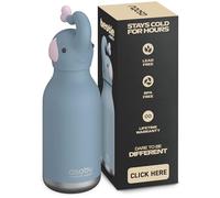 asobu Bestie Elephant Water Bottle, Cute Collectible Character, BPA Free | 16 oz, Stays Cold 24 Hours, Double Wall Vacuum Insulation, Food Grade Stainless Steel, Leak Proof, Great Gift Idea
