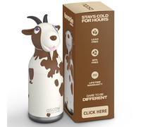 asobu Bestie Goat Water Bottle, Cute Collectible Character, BPA Free | 16 oz, Stays Cold 24 Hours, Double Wall Vacuum Insulation, Food Grade Stainless Steel, Leak Proof, Great Gift Idea